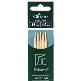 Aiguille tricot 2 ptes bambou Takumi 16cm 4.00mm - 256