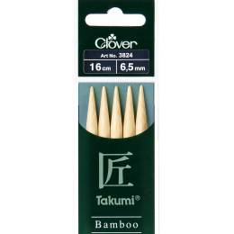 Aiguille tricot 2 ptes bambou Takumi 16cm 6.50mm - 256