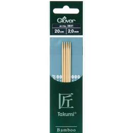 Aiguille tricot 2 ptes bambou Takumi 20cm 2.00mm - 256