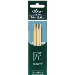 Aiguille tricot 2 ptes bambou Takumi 20cm 3.25mm - 256