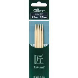 Aiguille tricot 2 ptes bambou Takumi 20cm 3.50mm - 256