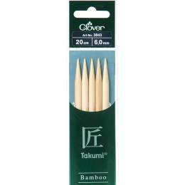 Aiguille tricot 2 ptes bambou Takumi 20cm 6.00mm - 256