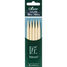 Aiguille tricot 2 ptes bambou Takumi 20cm 6.50mm - 256
