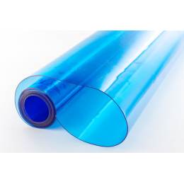 Tissu cristal transparent bleu 0,60 mm - 283