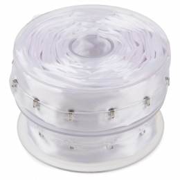 Bande satin 25mm(agrafe+crochet) blanc - 296