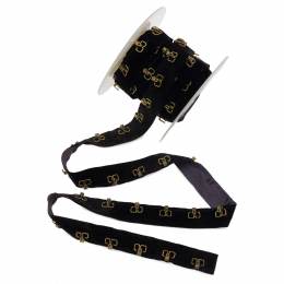 Bande d'agrafes sur velours noir - 296