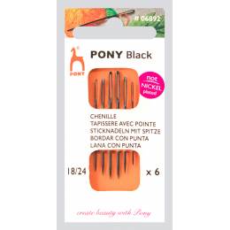 Aig tapisserie pointe "pony black" n°18/24 X6 - 346