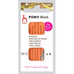 Aiguille enfilage perles "pony black" n°10/12 X6 - 346