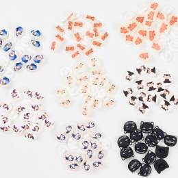 Lot de 120 boutons minimum - motifs diff&eacute;rents par sachets - 399