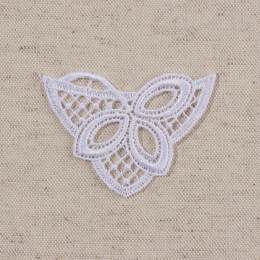 Appliqu&eacute; &agrave; coudre en guipure blanc cass&eacute; x 6 pi&egrave;ces - 399