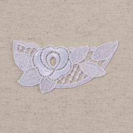 Appliqu&eacute; &agrave; coudre en guipure blanc cass&eacute; x 6 pi&egrave;ces - 399