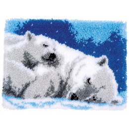 Kit tapis au point noué ours polaire 53x39 - 4