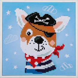 kit Diamond painting chien pirate + cadre 24x24 cm - 4
