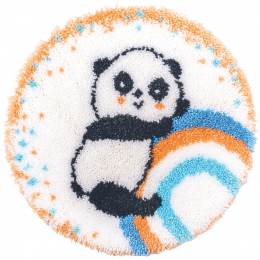 Kit tapis modelé au point noué panda + arc-en-ciel - 4