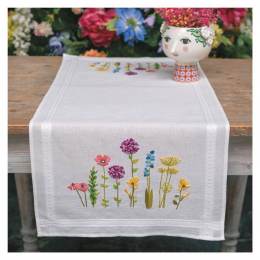 Kit chemin de table Vervaco Fleurs de printemps - 4