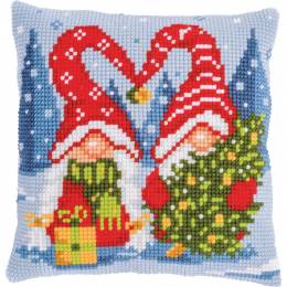 Kit coussin au point de croix gnomes de Noël - 4