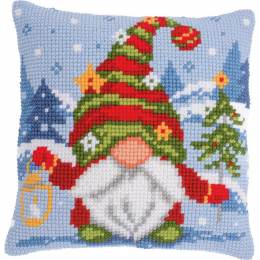 Kit coussin au point de croix gnomes de Noël - 4