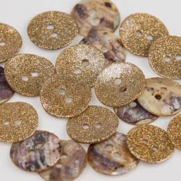 Boutons nacre akoya dor&eacute; - 408