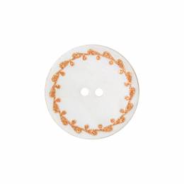 Bouton nacre river shell 18mm orange - 408