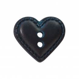 Bouton enfant coeur façon cuir - 408