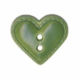 Bouton enfant coeur façon cuir - 408