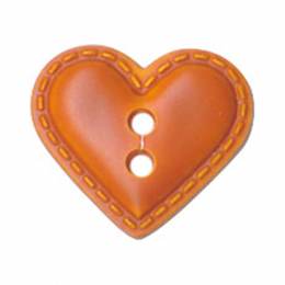 Bouton enfant coeur façon cuir - 408