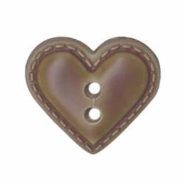 Bouton enfant coeur façon cuir - 408