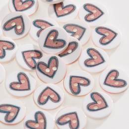 Bouton coeur &agrave; trous - 408