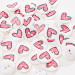 Bouton coeur &agrave; trous - 408