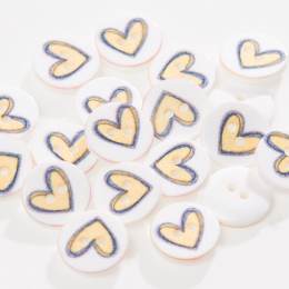 Bouton coeur &agrave; trous - 408