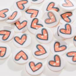 Bouton coeur &agrave; trous - 408