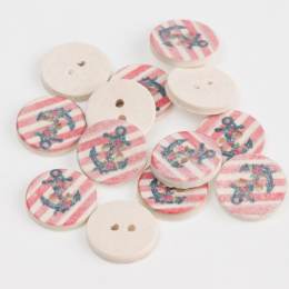 Bouton enfant ancre marine - 408