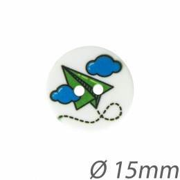 Bouton enfant avion de papier - 408