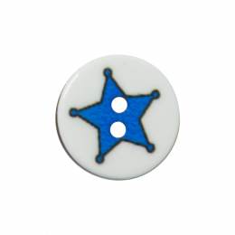 Bouton étoile shérif bleue - 408