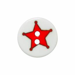 Bouton étoile shérif rouge - 408