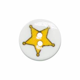 Bouton étoile shérif jaune - 408