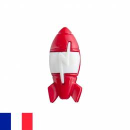 Bouton fusée blanche et rouge - 408