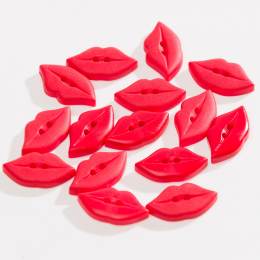 Bouton petite bouche rouge &agrave; trou - 408