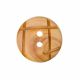 Bouton bois de buis quadrillé - 408