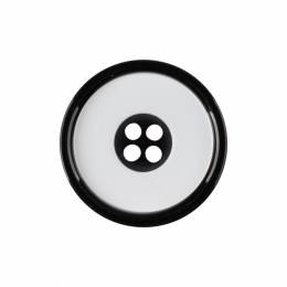 Bouton blanc contour noir - 408