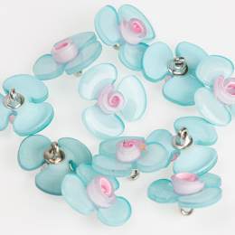 Bouton fleur bicolore - 408