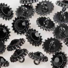 Bouton fantaisie pierre noire à queue - 408