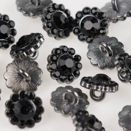 Bouton fantaisie pierre noire à queue - 408