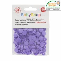Bouton pression plastique BabySnap® rond mauve - 408