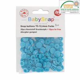 Bouton pression plastique BabySnap® rond turquoise - 408
