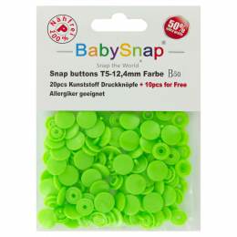 Bouton pression plastique BabySnap® rond vert fluo - 408