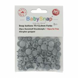 Bouton pression plastique BabySnap® étoile gris - 408