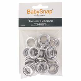 Oeillet BabySnap® avec rondelle argenté 14mm x20u - 408