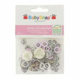 Pression anneau métal jersey BabySnap® 10mm rose - 408
