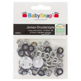 Pression anneau métal jersey BabySnap® 10mm noir - 408